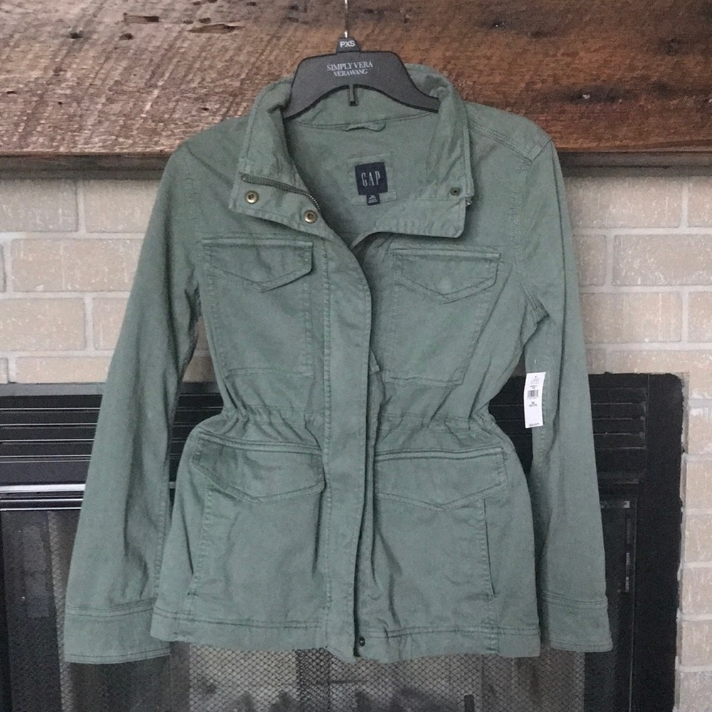 Gap Petite Olive Green Utility Jacket XSP NWT